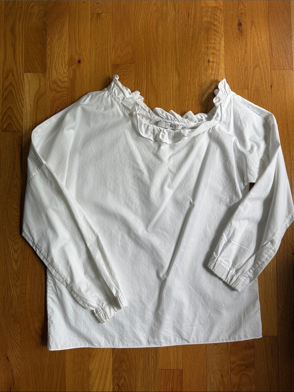 Tibi White One Shoulder Ruffle Top size S